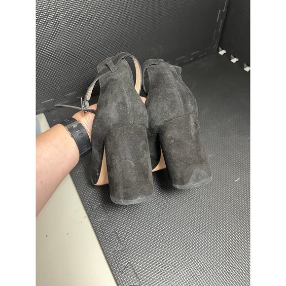 Lewit Made In Italy Womens Black Suede Block Heel Size 39.5 - Picture 8 of 8